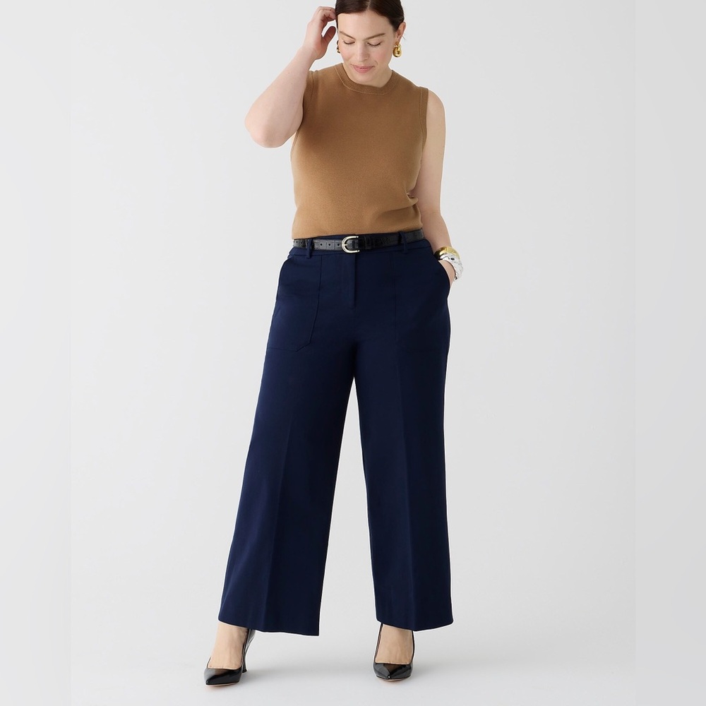 NWT J.crew Sydney wide-leg pant in bi-stretch cotton blend
